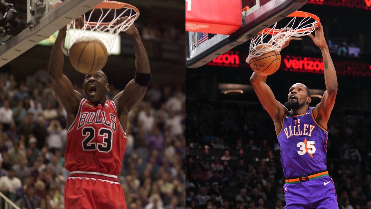 Michael Jordan (L) and Kevin Durant (R)