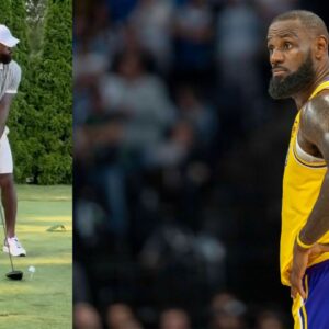 LeBron James golf (L) and basketball (R)