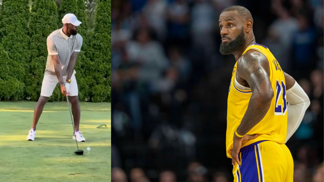 LeBron James golf (L) and basketball (R)