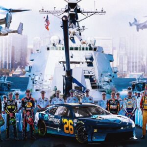 Graphic promoting NASCAR’s 2026 race at Naval Base Coronado in San Diego