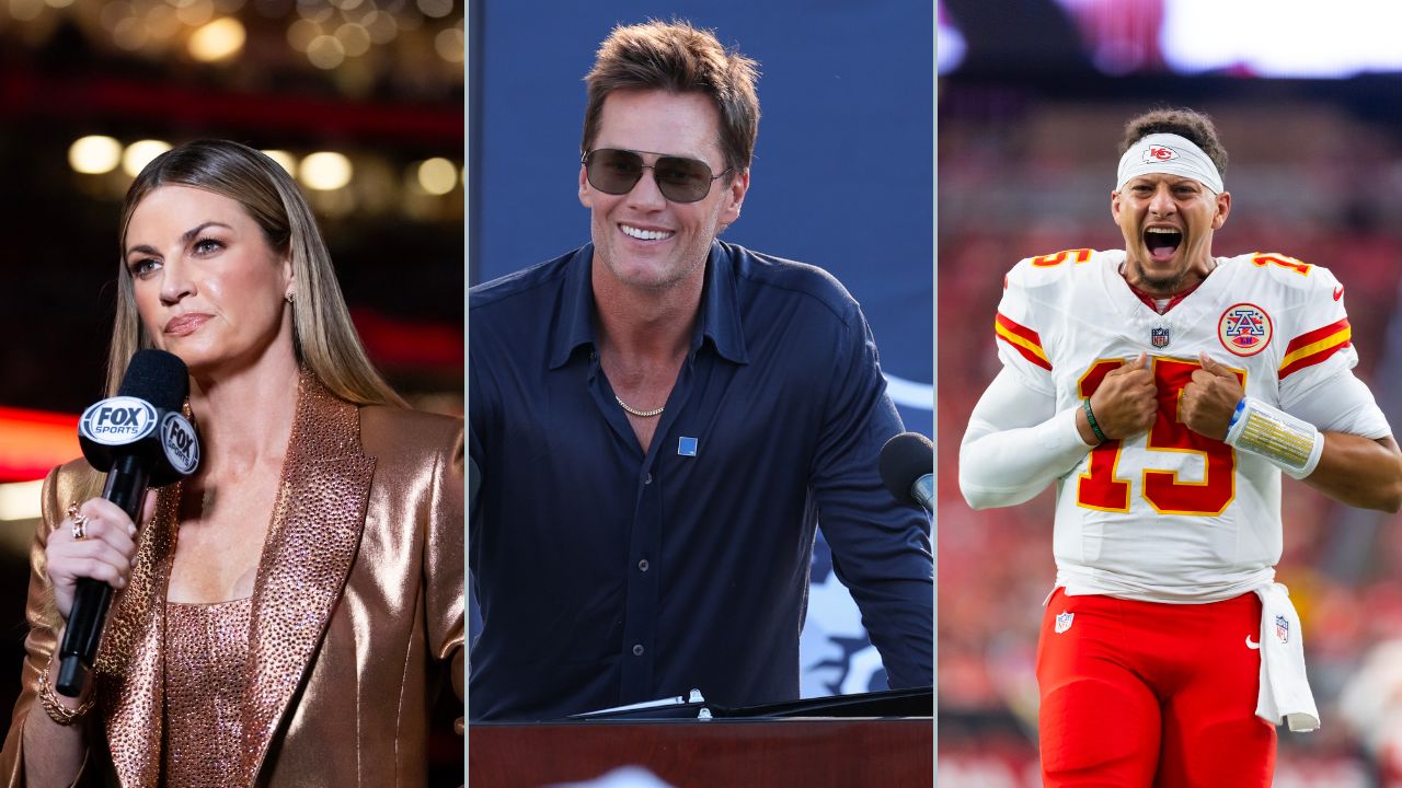 Erin Andrews, Tom Brady and Patrick Mahomes