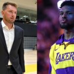 Luka Doncic (L) and Bronny James (R)