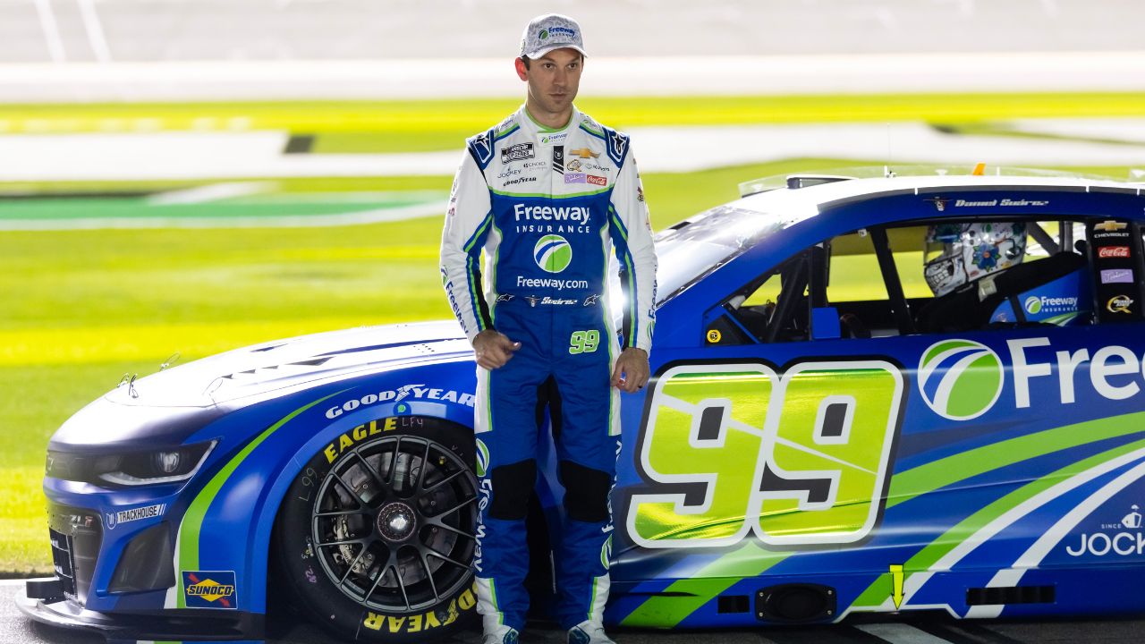 NASCAR Cup Series driver Daniel Suarez (99) during qualifying for the Daytona 500 at Daytona International Speedway.