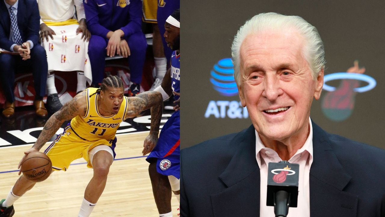 Michael Beasley (L), Pat Riley (R)