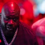 SHAQUILLE O NEAL and President Donald Trump attends UFC 314 at the Kaseya Center in Miami, Florida