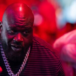 SHAQUILLE O NEAL and President Donald Trump attends UFC 314 at the Kaseya Center in Miami, Florida