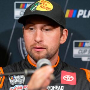 Chase Briscoe answers questions from the media during NASCAR Cup Series Playoff Media Day at Charlotte Convention Center.