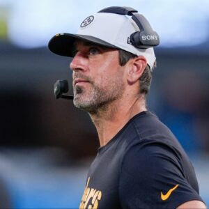Pittsburgh Steelers quarterback Aaron Rodgers (8) during the first quarter Carolina Panthers at Bank of America Stadium.
