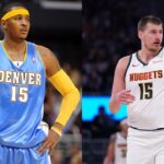 Carmelo Anthony (L), Nikola Jokic (R)