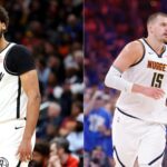 Cam Johnson (L) and Nikola Jokic (R)