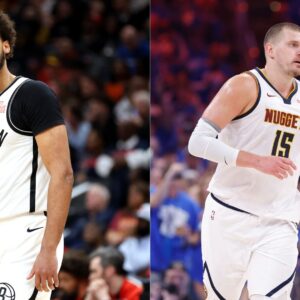 Cam Johnson (L) and Nikola Jokic (R)