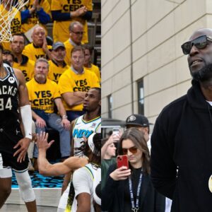 Giannis Antetokounmpo (L), Kevin Garnett (R)