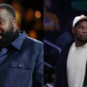 Kendrick Perkins (L), Kevin Durant (R)