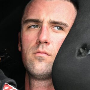 NASCAR Cup Series driver Austin Cindric (2) sits in his car Saturday, July 26, 2025, during qualifying for the Brickyard 400 at Indianapolis Motor Speedway.