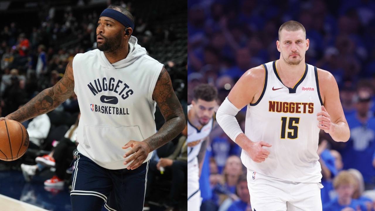 DeMarcus Cousins (L) Nikola Jokic (R)