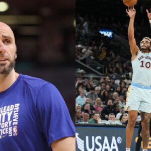 Marcin Gortat (L), Jeremy Sochan (R)