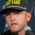 William Byron answers questions from the media during NASCAR Cup Series Playoff Media Day at Charlotte Convention Center.