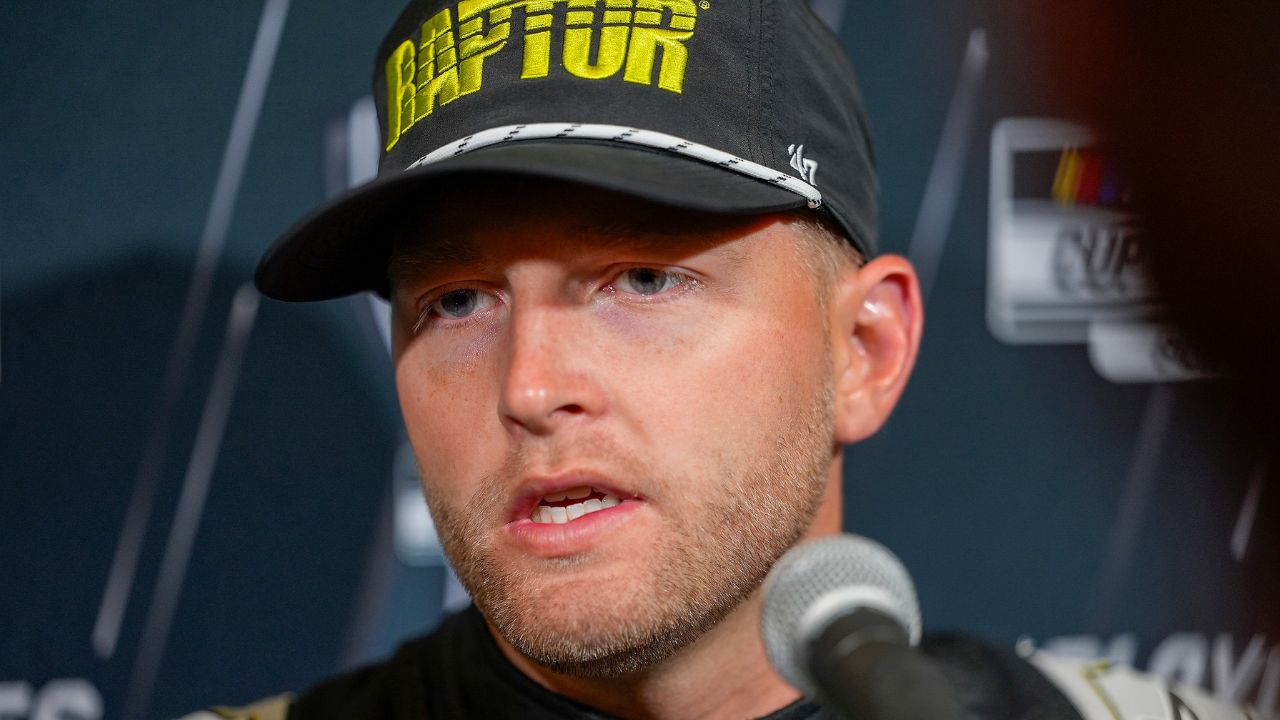 William Byron answers questions from the media during NASCAR Cup Series Playoff Media Day at Charlotte Convention Center.