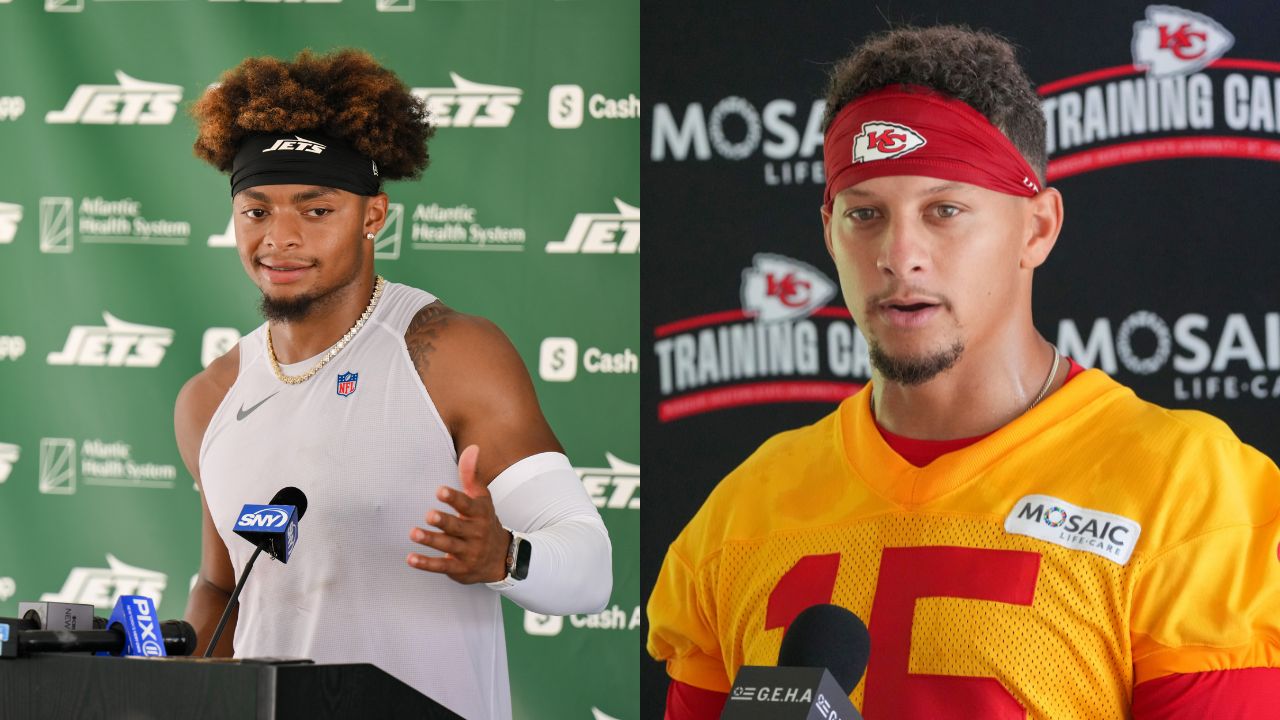 Justin Fileds and Patrick Mahomes