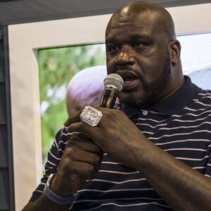 LAS VEGAS, NV - JANUARY 10: Shaquille O Neal at the Ring booth during CES 2018 in Las Vegas, Nevada on January 10, 2018.