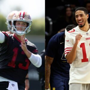 Brock Purdy (L), Tyrese Haliburton (R)