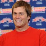 New England Patriots quarterback Tom Brady (12) at press conference at the Brit Oval before the NFL International Series game against the Tampa Bay Buccaneers on Oct. 25, 2009.