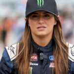 NASCAR Craftsman Truck Series driver Hailie Deegan (13) walks to her truck during the Tyson 250 at North Wilkesboro Speedway.
