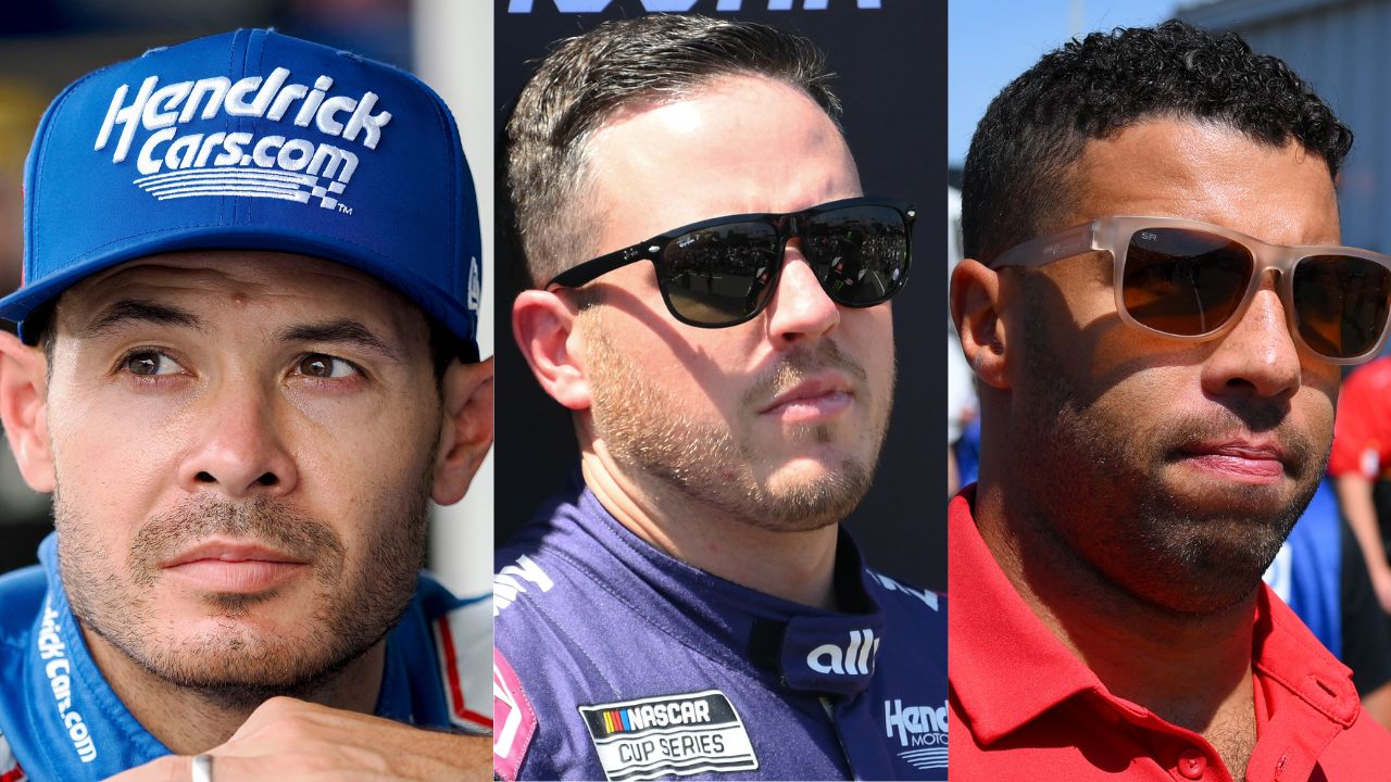 Kyle Larson, Alex Bowman and Bubba Wallace