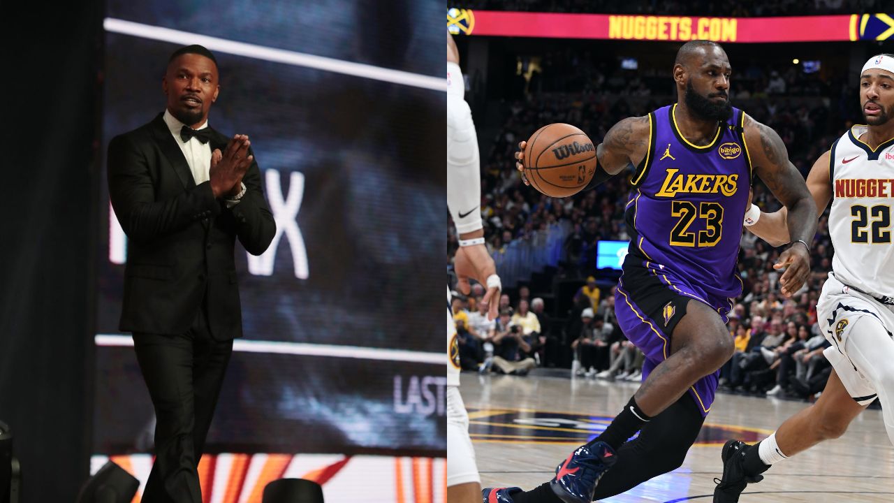 Jamie Foxx (L), LeBron James (R)