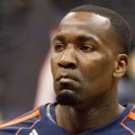 19 December 2012: Oklahoma City s Kendrick Perkins in pregame warmups in Atlanta Hawks 100-92 loss to the Oklahoma City Thunder at Philips Arena in Atlanta, GA.