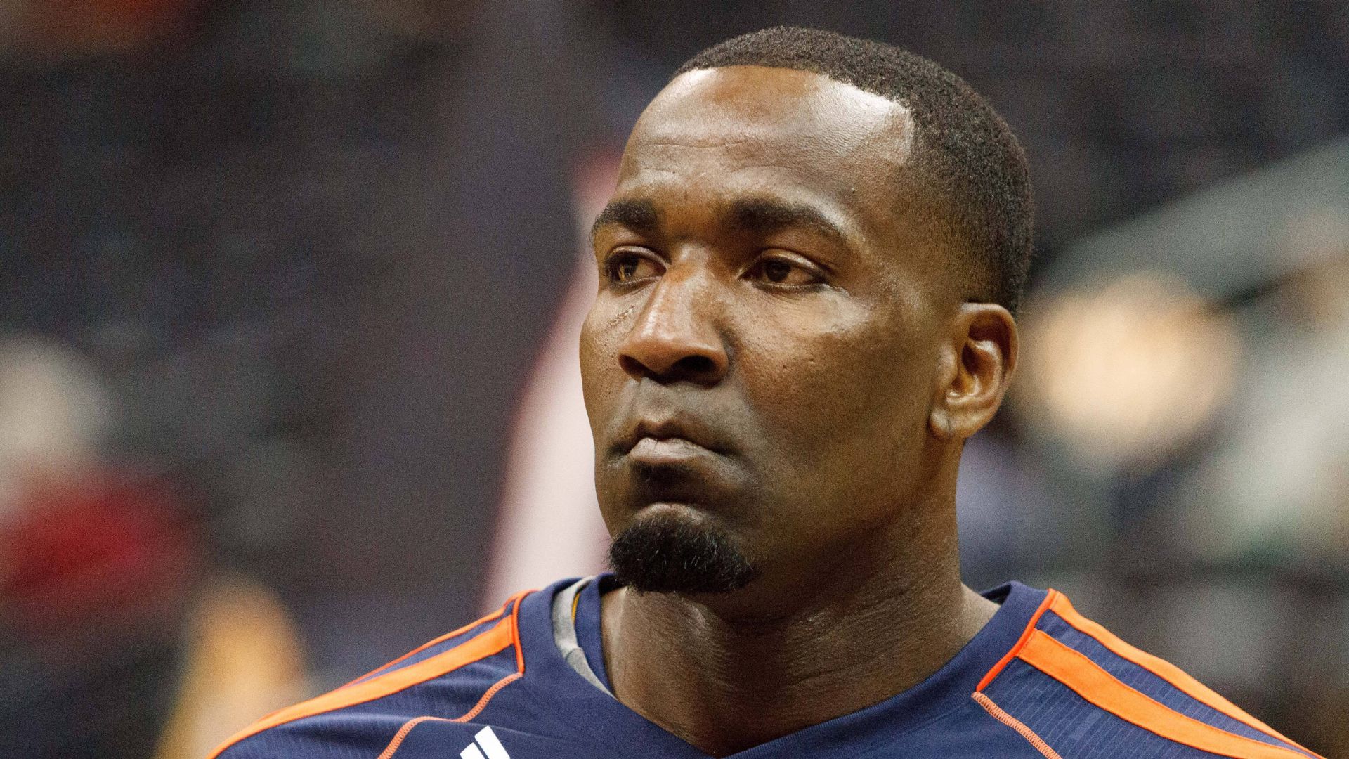 19 December 2012: Oklahoma City s Kendrick Perkins in pregame warmups in Atlanta Hawks 100-92 loss to the Oklahoma City Thunder at Philips Arena in Atlanta, GA.