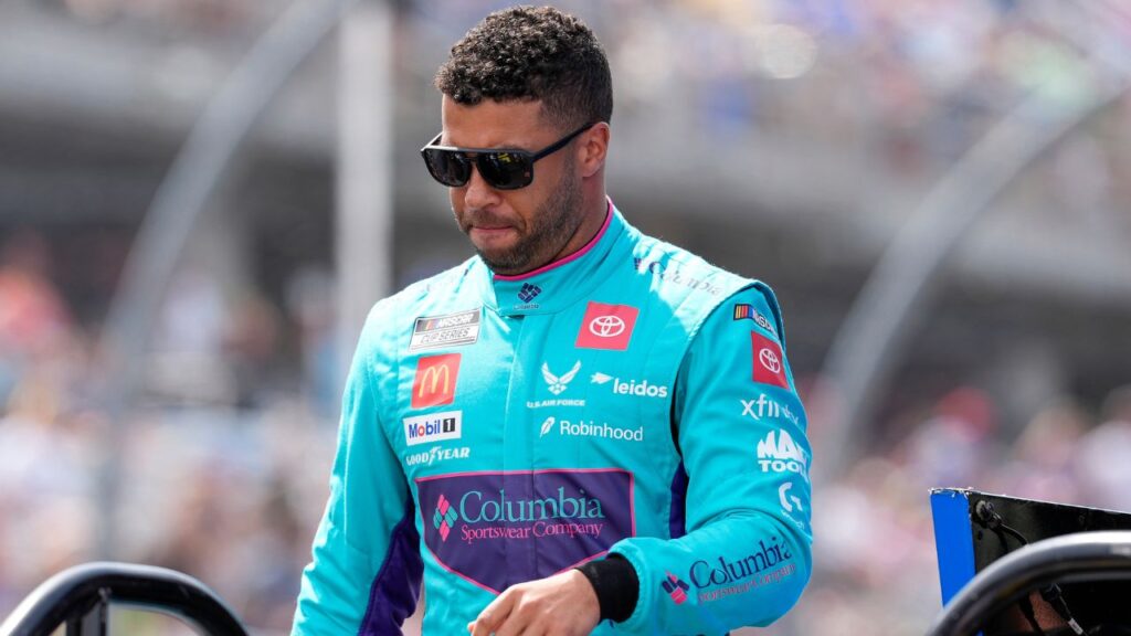 NASCAR Cup Series driver Bubba Wallace (23) during intros during the Goodyear 400 at Darlington Raceway.