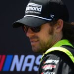 NASCAR Cup Series driver Ryan Blaney (12) looks on prior to the Go Bowling at The Glen at Watkins Glen International.