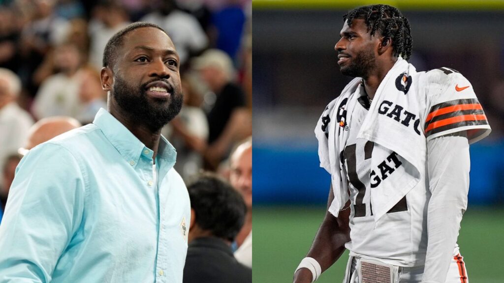 Dwyane Wade(L) and Shedeur Sanders(R)