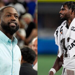 Dwyane Wade(L) and Shedeur Sanders(R)