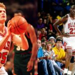 Steve Kerr (L), Michael Jordan (R)