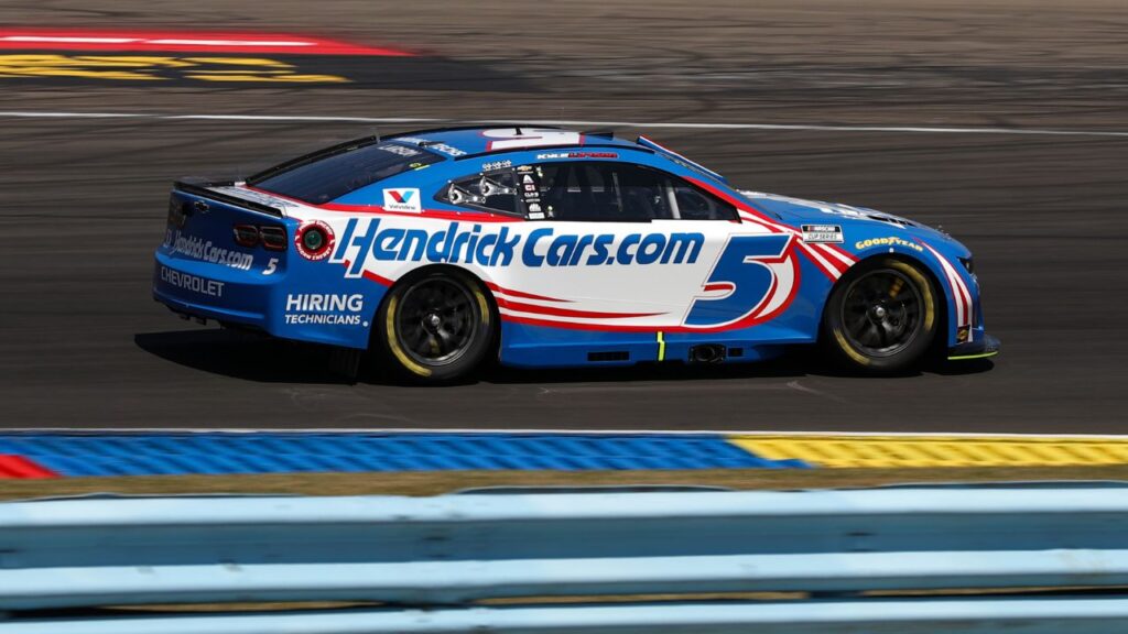 NASCAR Cup Series driver Kyle Larson (5) during practice and qualifying for the Go Bowling at The Glen at Watkins Glen International.
