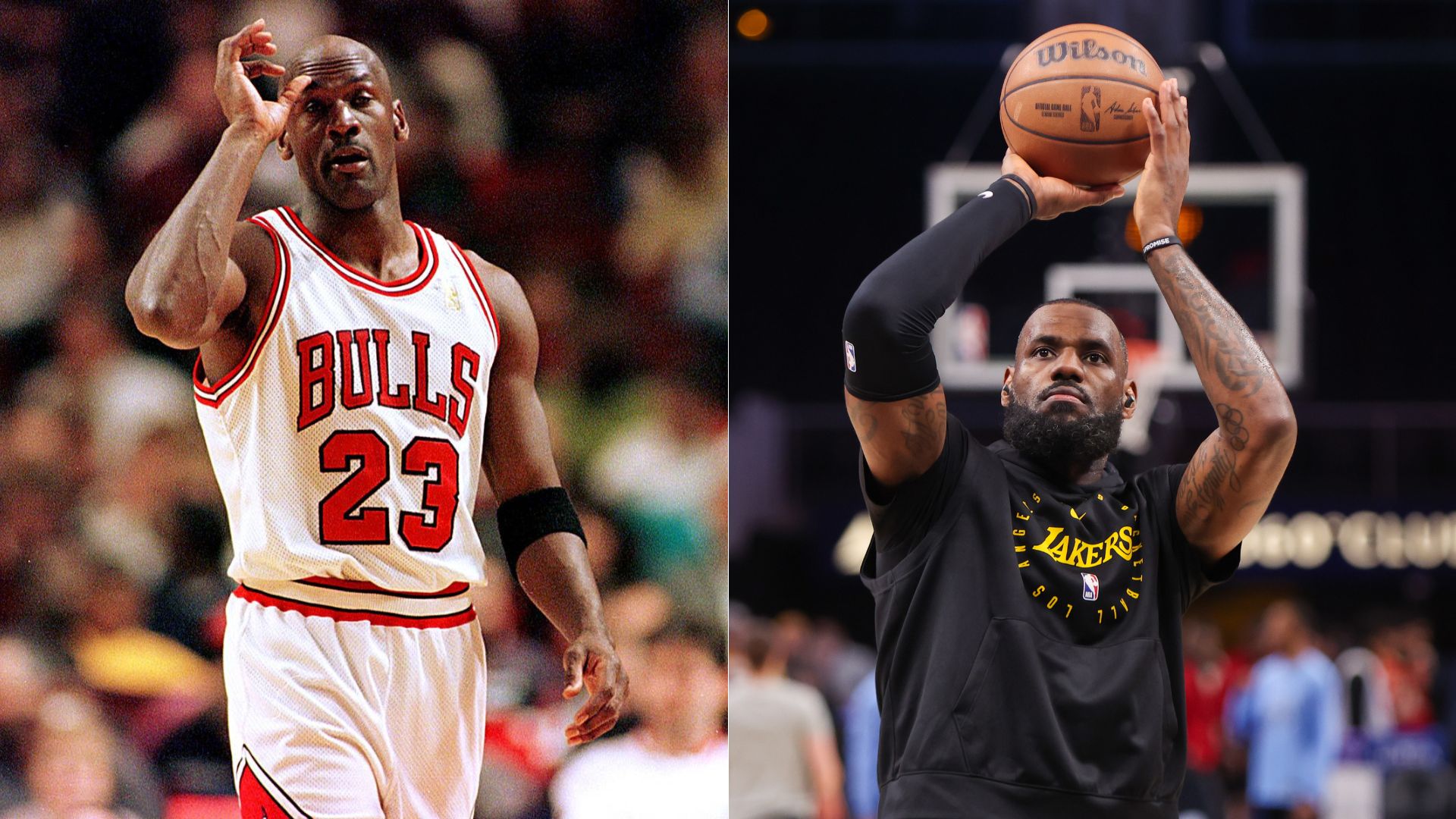 Michael Jordan (L) and LeBron James (R)