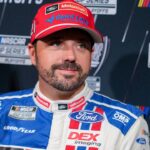 Josh Berry answers questions from the media during NASCAR Cup Series Playoff Media Day at Charlotte Convention Center.