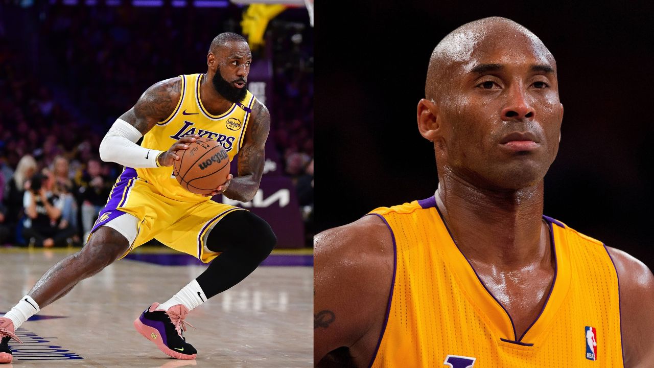 LeBron James (L), Kobe Bryant (R)