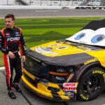 Feb 14, 2025; Daytona Beach, Florida, USA; NASCAR Truck Series driver Frankie Muniz (33) during qualifying for the Fresh from Florida 250 at Daytona International Speedway.