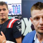 Patriots QB Drake Maye, Rob Gronkowski