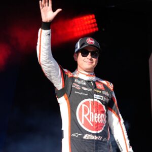 Aug 31, 2025; Darlington, South Carolina, USA; NASCAR Cup Series driver Christopher Bell (20) during the Cookouts Southern 500 at Darlington Raceway
