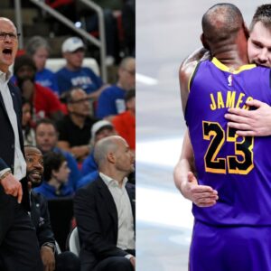 Dan Hurley(L), LeBron James and Luka Doncic(R)