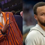 Spike Lee (L), Stephen Curry (R)