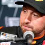 Chase Briscoe answers questions from the media during NASCAR Cup Series Playoff Media Day at Charlotte Convention Center.