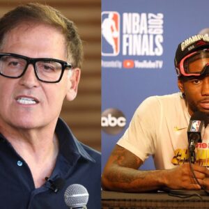 Mark Cuban (L), Kawhi Leonard (R)