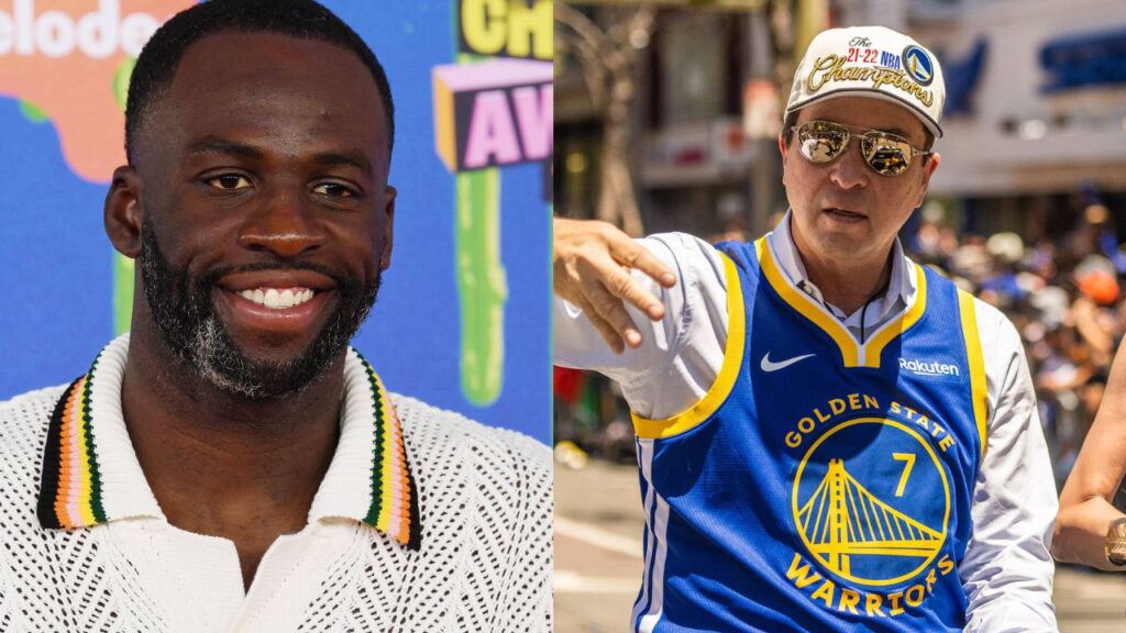 Draymond Green (L), Joe Lacob (R)