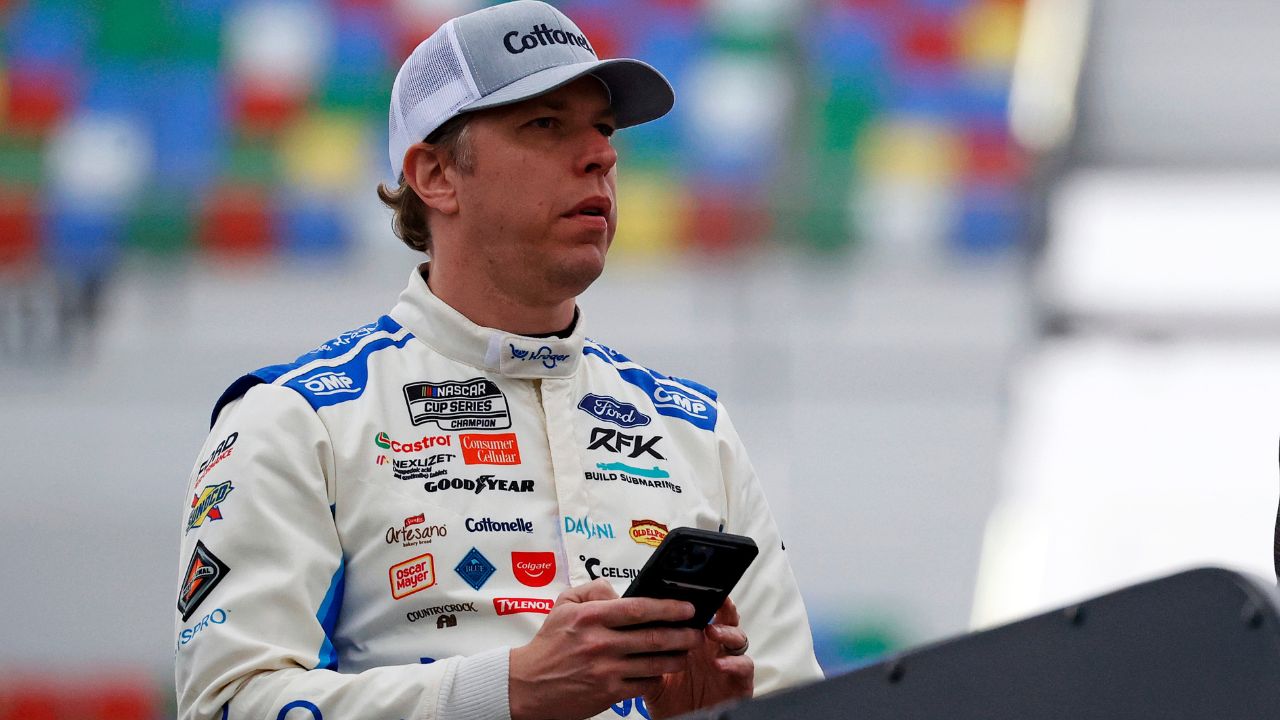 NASCAR Cup Series driver Brad Keselowski (6) during practice for the Daytona 500 at Daytona International Speedway.