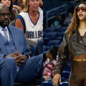 Shaquille O'Neal(L) and Angel Reese(R)